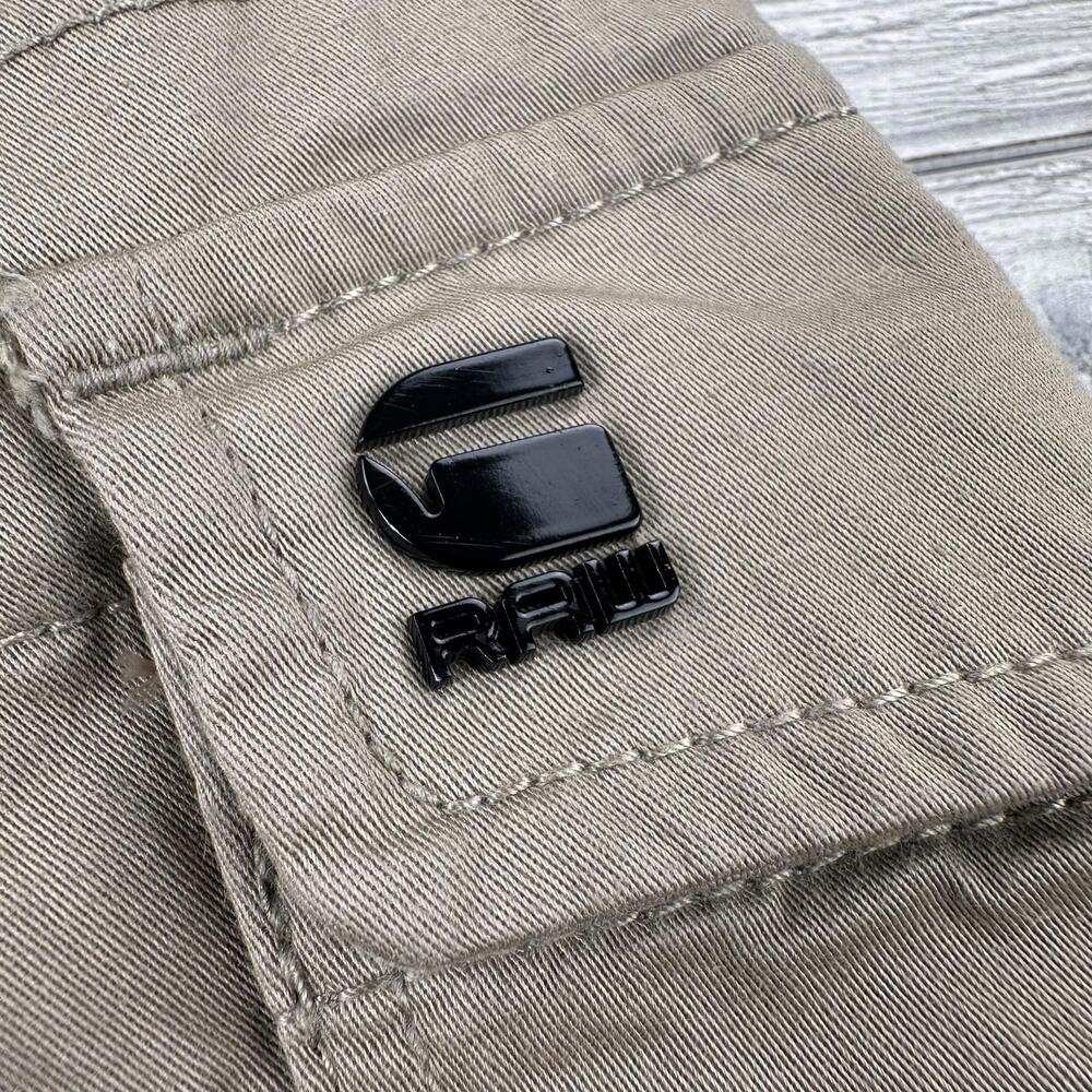 G Star Raw Cargo Shorts Mens 30 Fits 32 Tan Beige Rovic-Zip Loose Relaxed Baggy - Picture 5 of 7